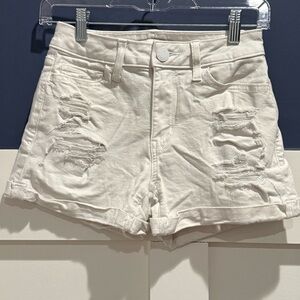 SO Women's Ripped White Jean Shorts size 1 Juniors